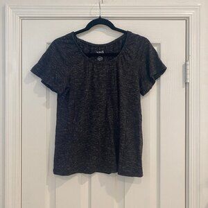 Wool& flutter sleeve tee, charcoal heather